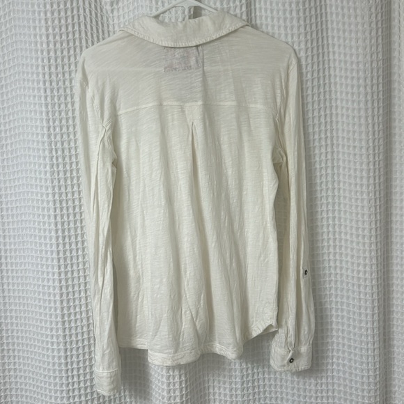 Maeve By Anthropologie Button Down White Pocket Cotton Shirt Women's Size Small - Picture 7 of 7